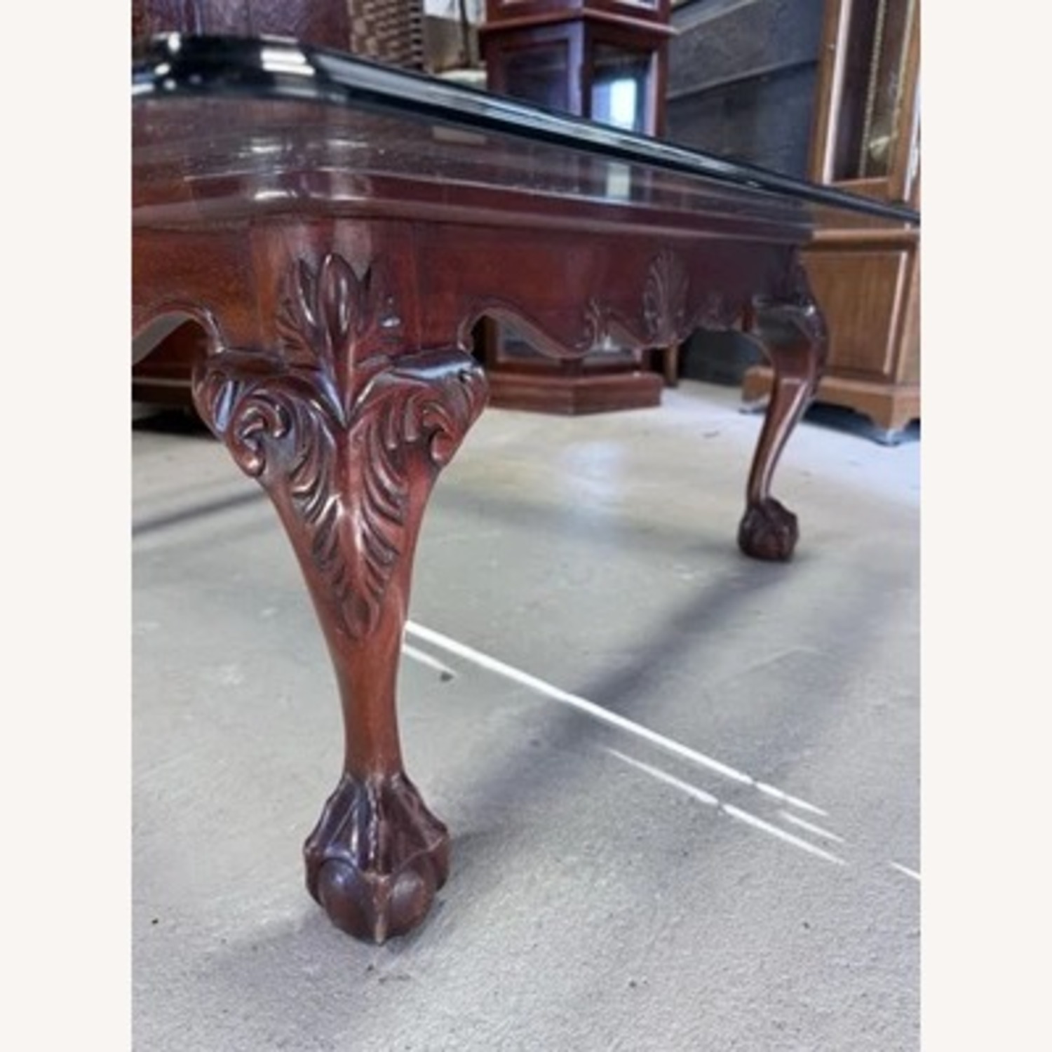 Henredon  Glass Top Wood Coffee Table - image-3