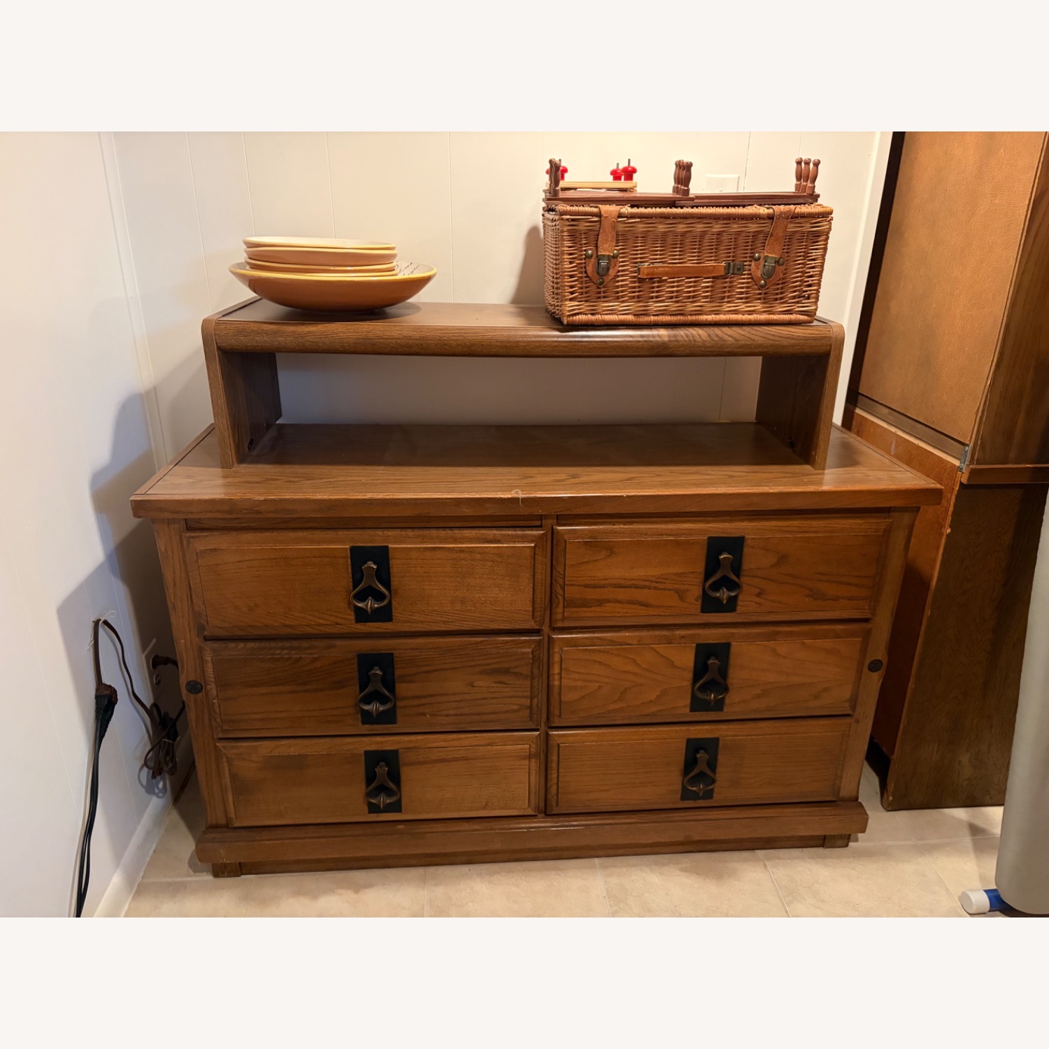 Dark Brown Wood Dresser - image-2
