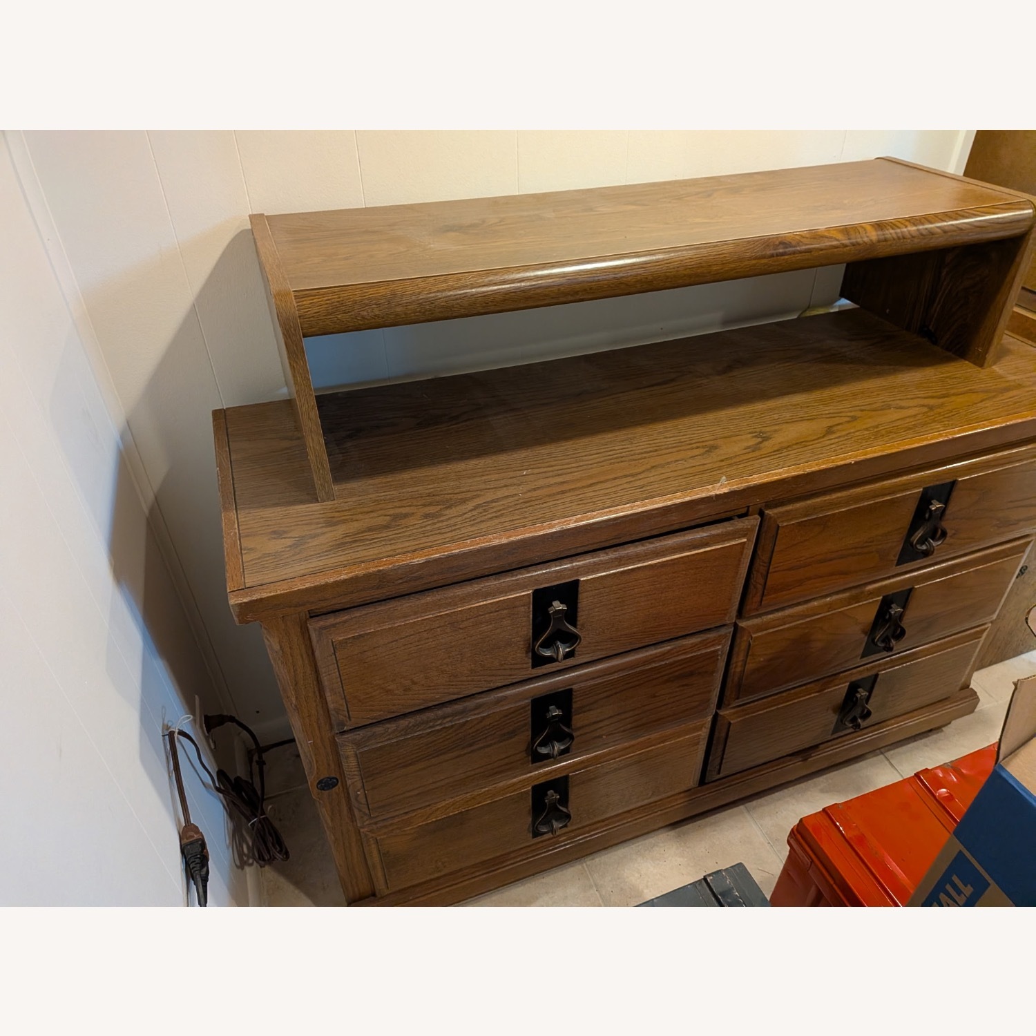 Dark Brown Wood Dresser - image-1