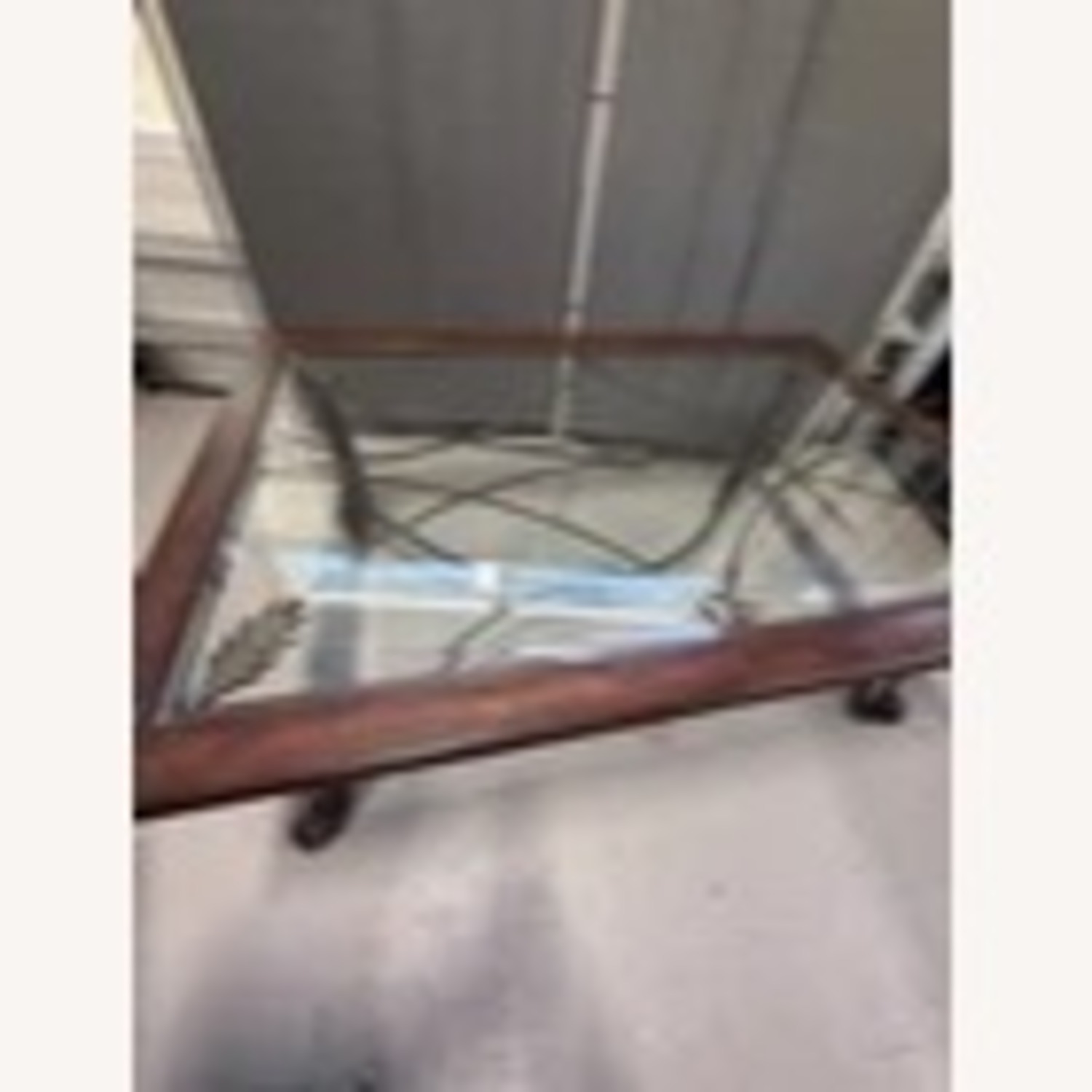 Wood & Iron Glass Top Coffee Table  - image-5