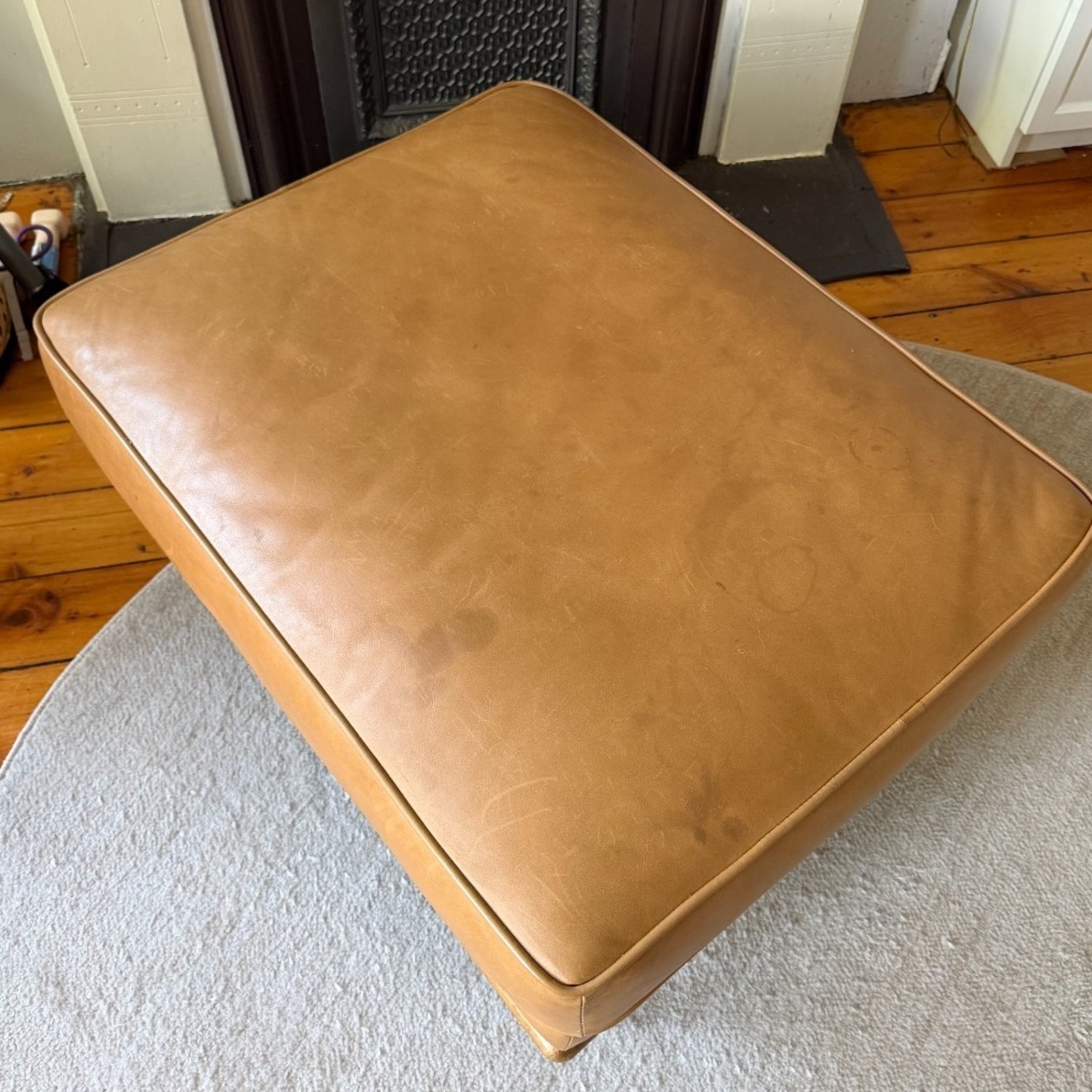 Article Timber 31" Leather Ottoman - Charme Tan - image-4
