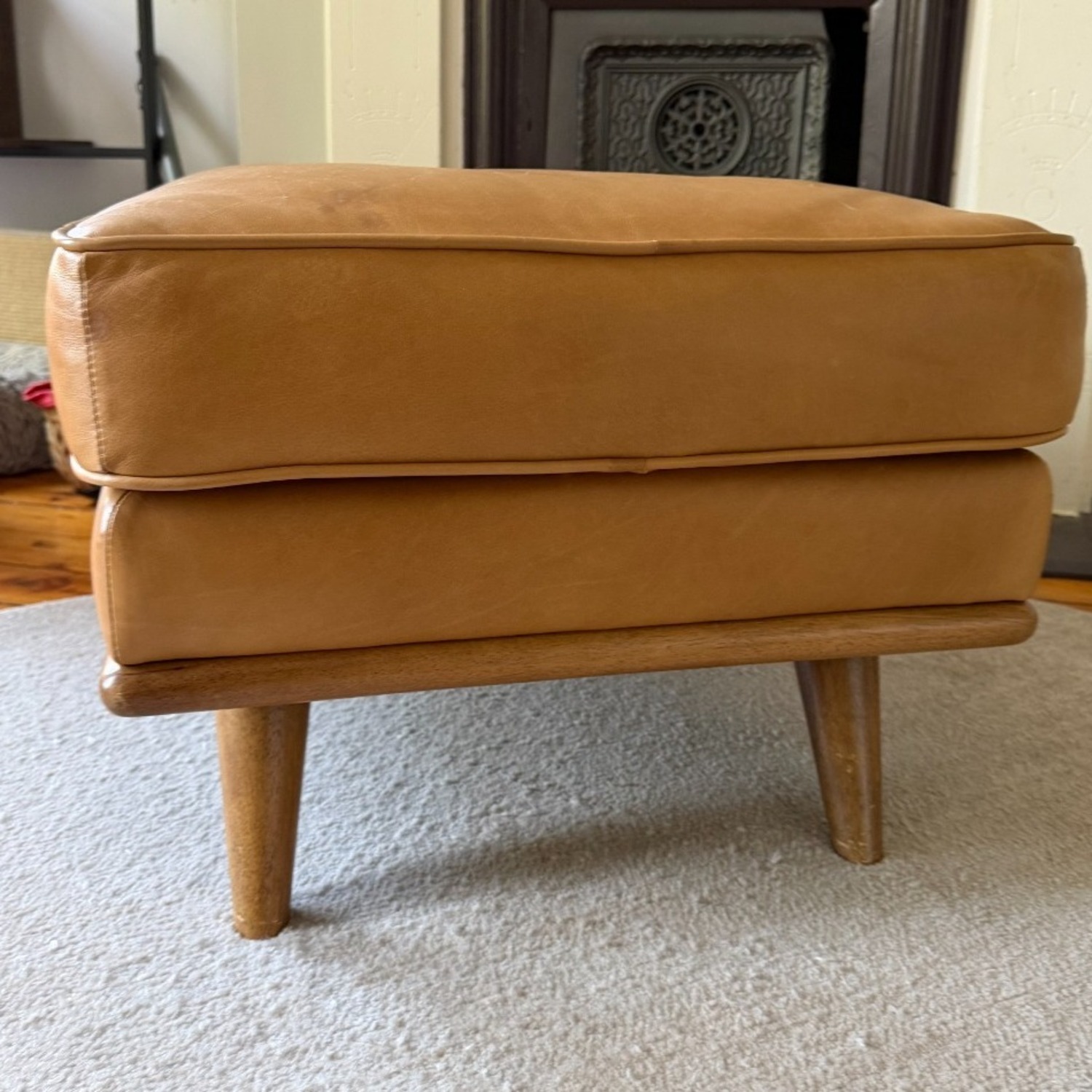 Article Timber 31" Leather Ottoman - Charme Tan - image-2