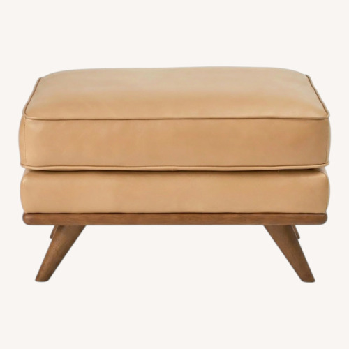 Used Article Timber 31" Leather Ottoman - Charme Tan for sale on AptDeco