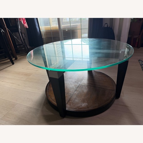 Used Raymour & Flanigan Dunhill Natural Wood Coffee Table for sale on AptDeco