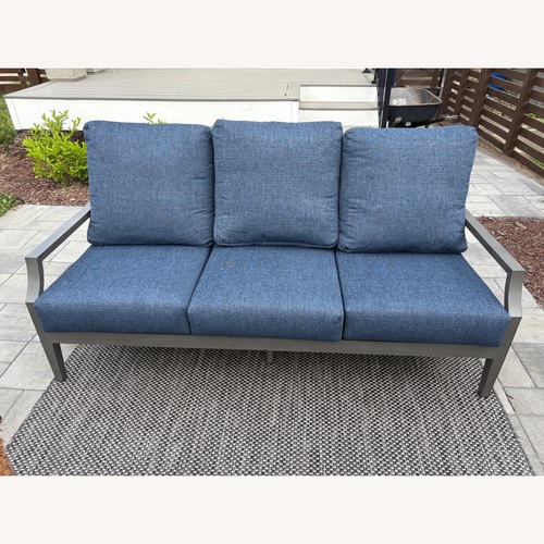 Used Living Spaces Dark Gray Metal Patio Furniture for sale on AptDeco