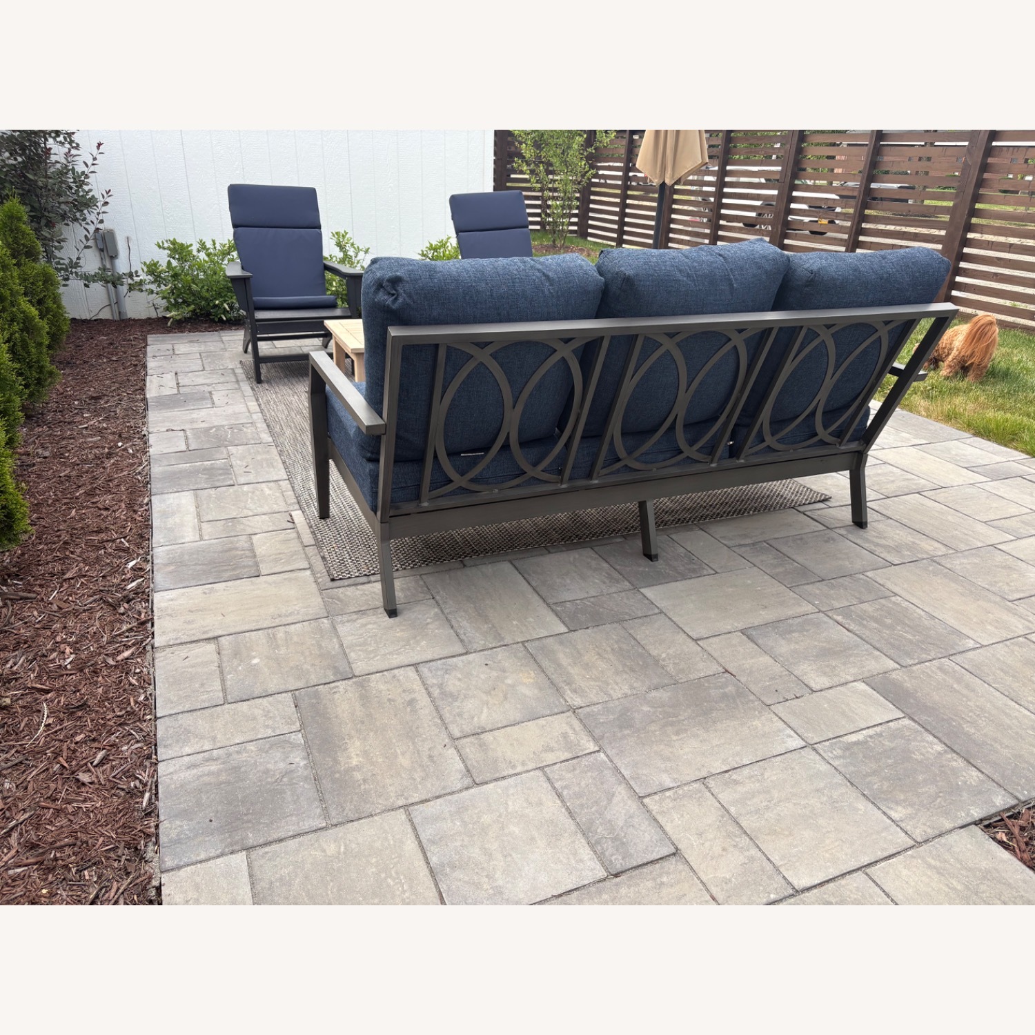 Living Spaces Dark Gray Metal Patio Furniture - image-2