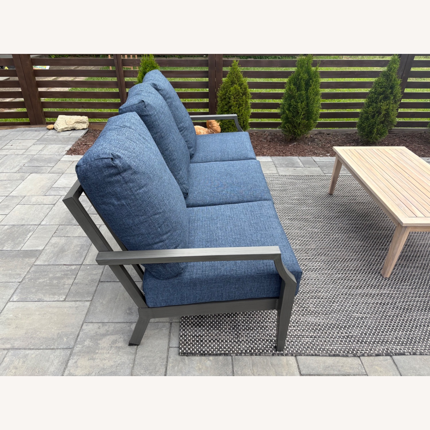 Living Spaces Dark Gray Metal Patio Furniture - image-3