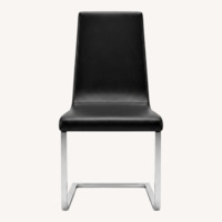 Calligaris Black Leather Dining Chairs