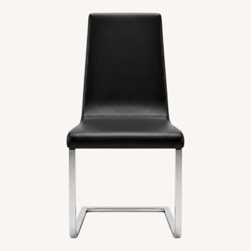 Used Calligaris Black Leather Dining Chairs for sale on AptDeco