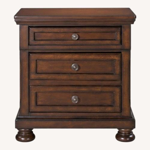 Used Ashley Furniture Porter Dark Brown Wood Nightstands for sale on AptDeco