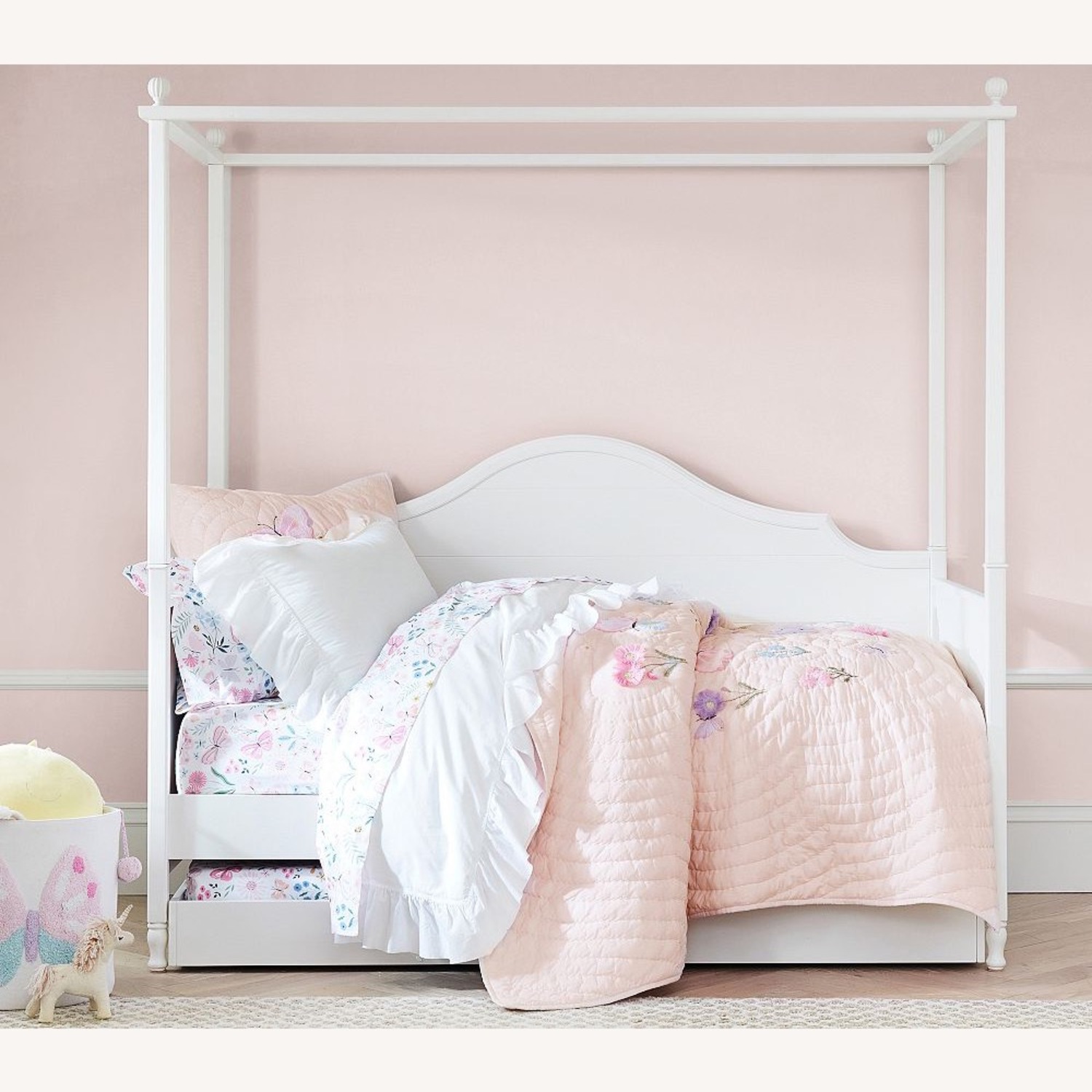 Pottery Barn Kids Juliette White Wood Twin Bed - image-0