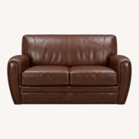 Dark Brown Leather 2 Seater Sofa