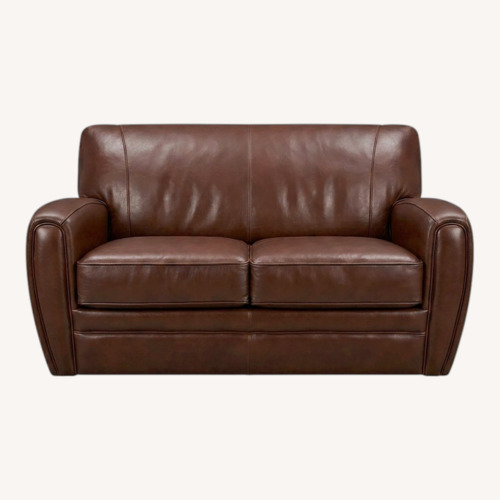 Used Dark Brown Leather 2 Seater Sofa for sale on AptDeco