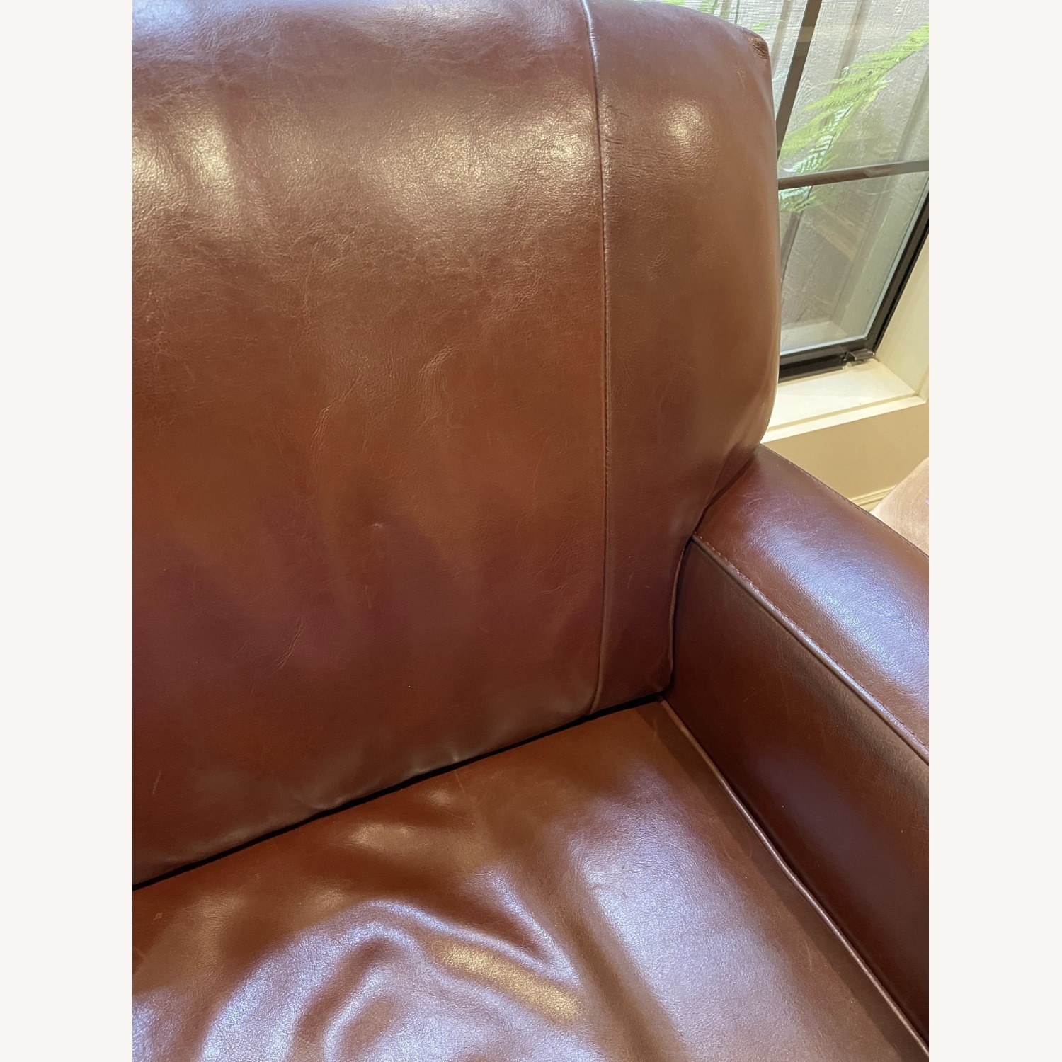 Dark Brown Leather 2 Seater Sofa - image-3