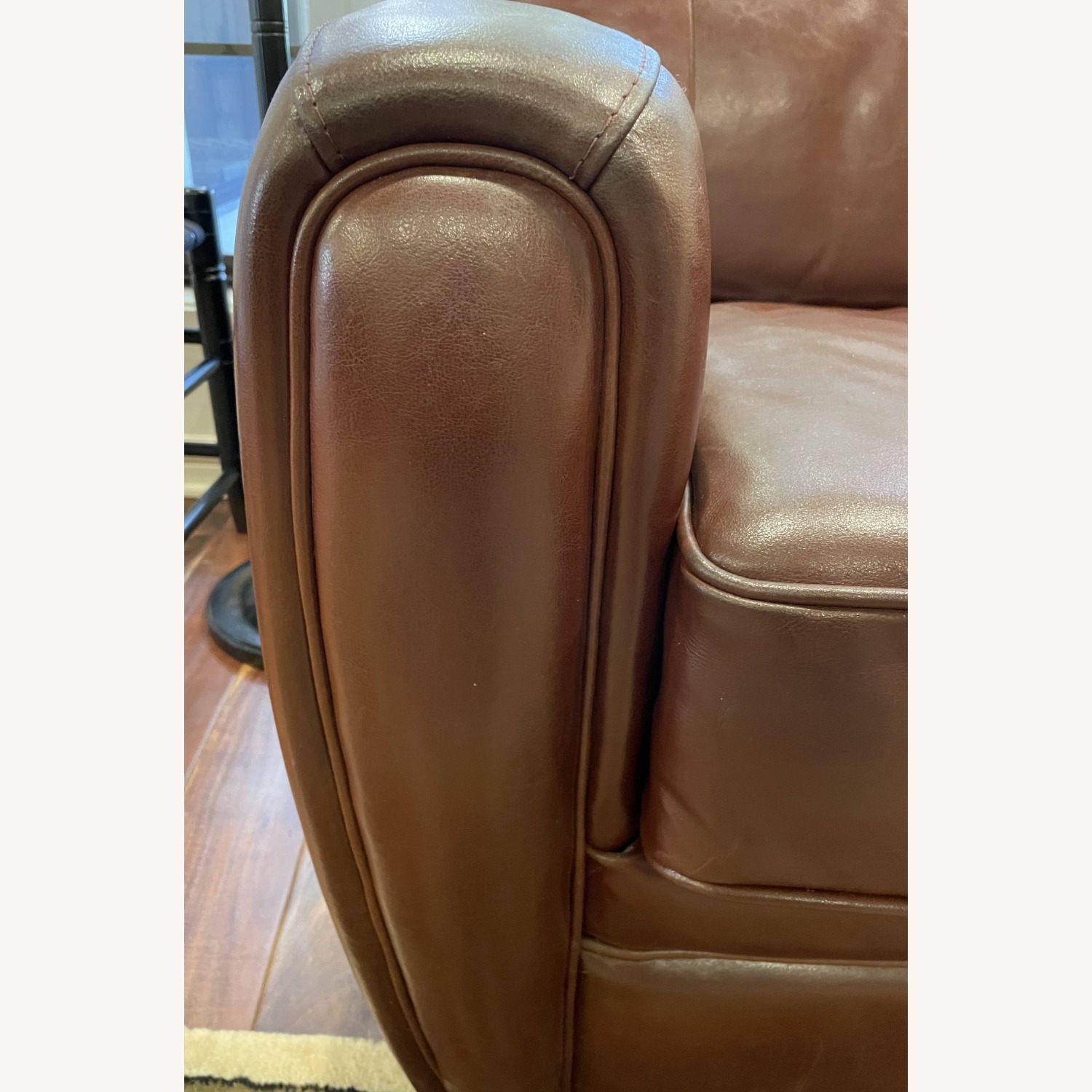 Dark Brown Leather 2 Seater Sofa - image-4