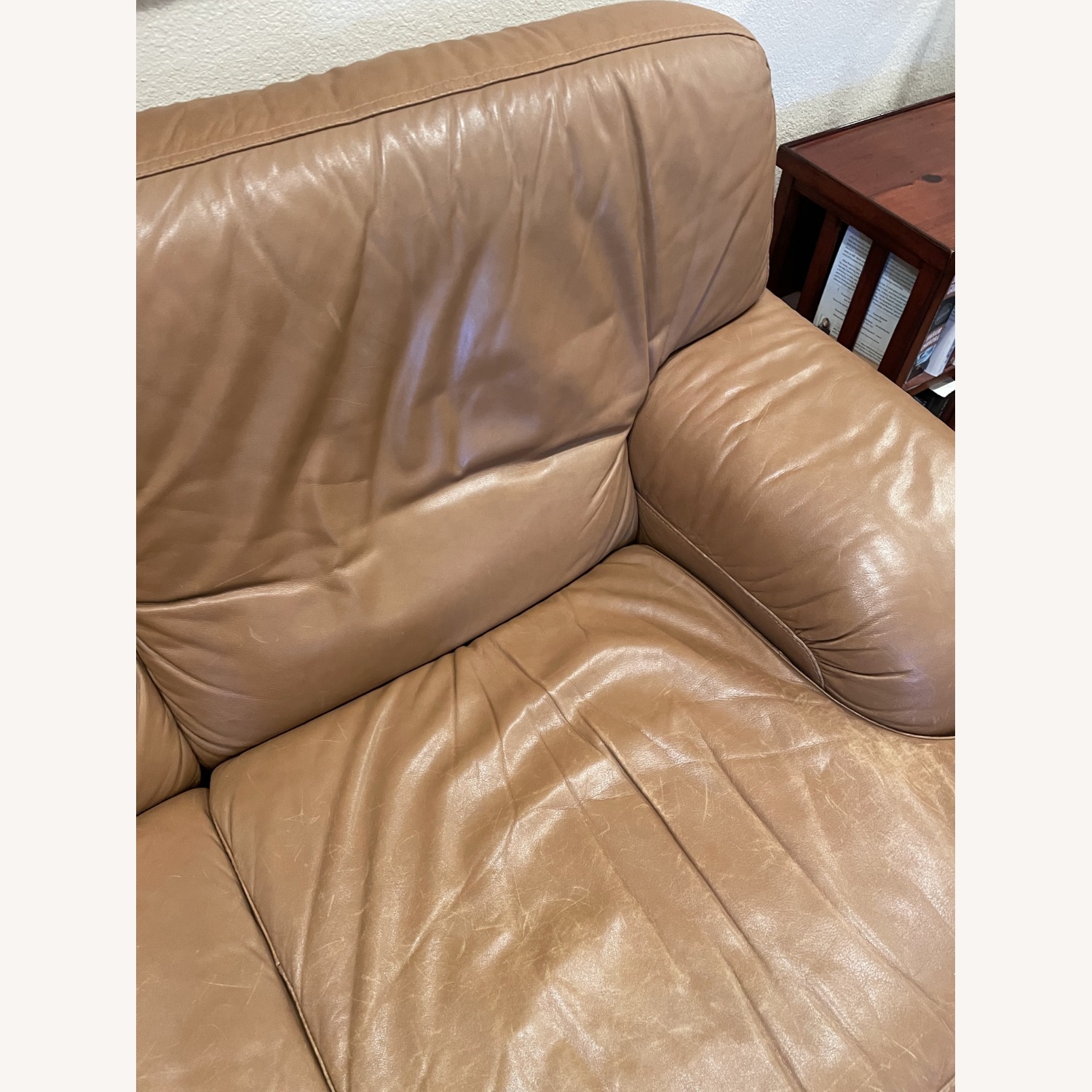 Natuzzi Italian Leather 3+ Seater Sofa & Ottoman - image-3