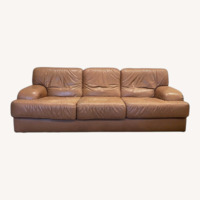 Natuzzi Italian Leather 3+ Seater Sofa & Ottoman