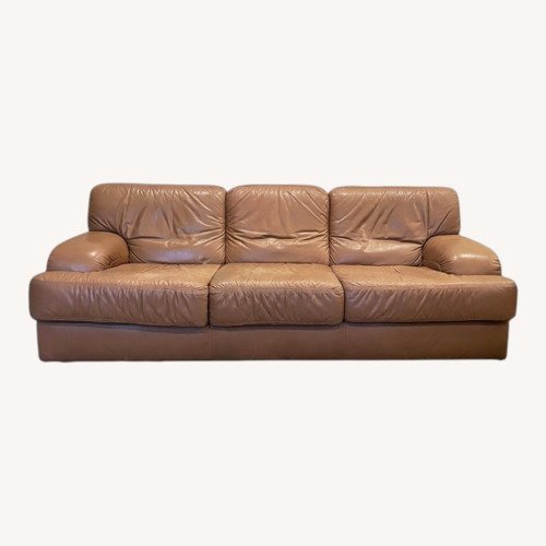 Used Natuzzi Italian Leather 3+ Seater Sofa & Ottoman for sale on AptDeco