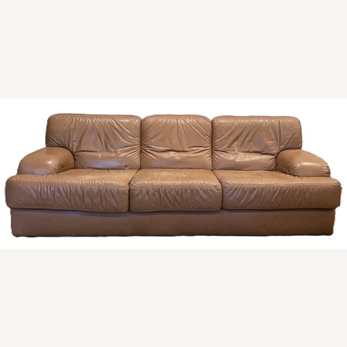 Used Natuzzi Italian Leather 3+ Seater Sofa & Ottoman for sale on AptDeco