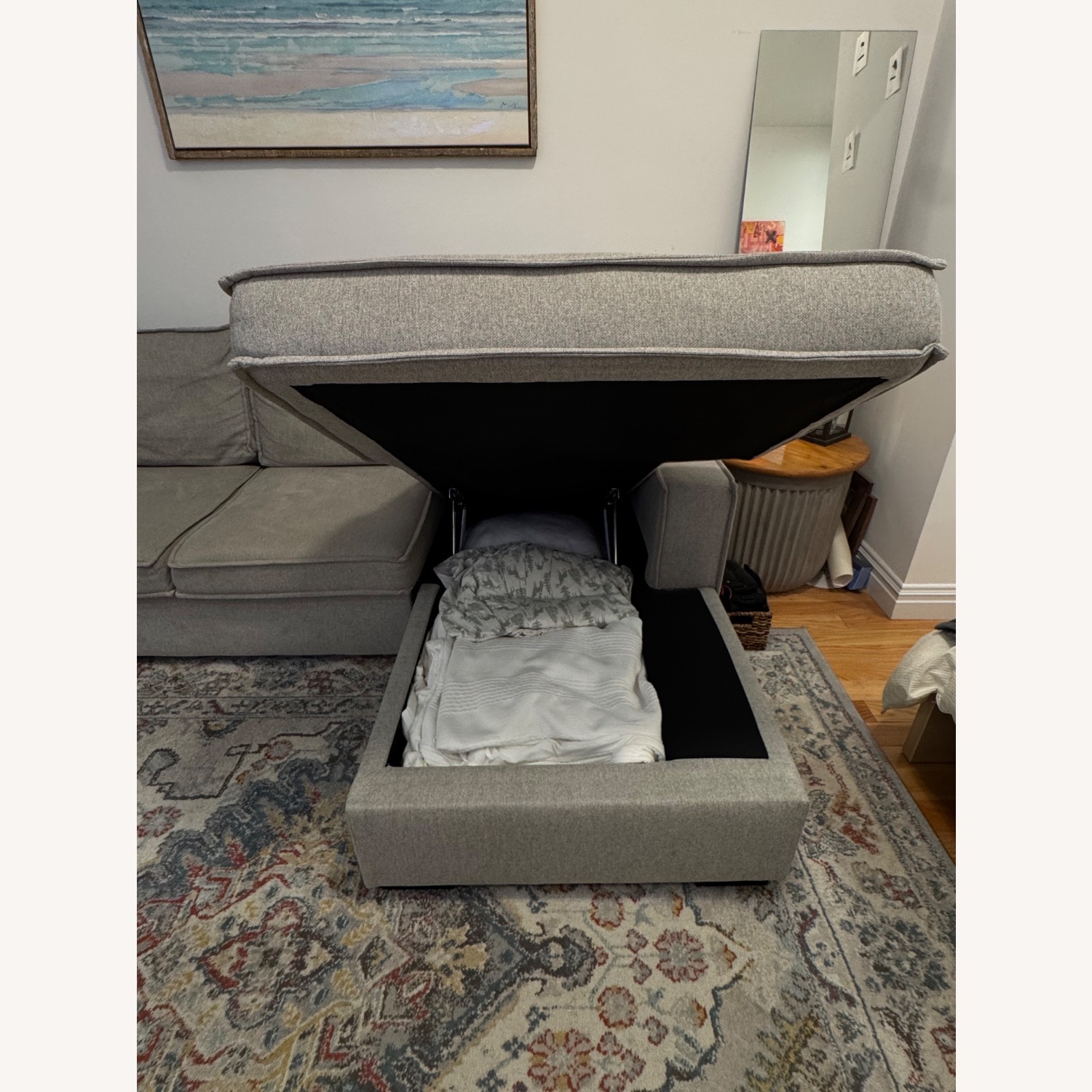 Bob's Discount Furniture Light Gray Chaise Lounge - image-2