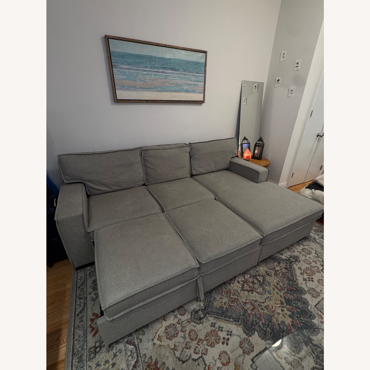Bob's Discount Furniture Light Gray Chaise Lounge - image-3
