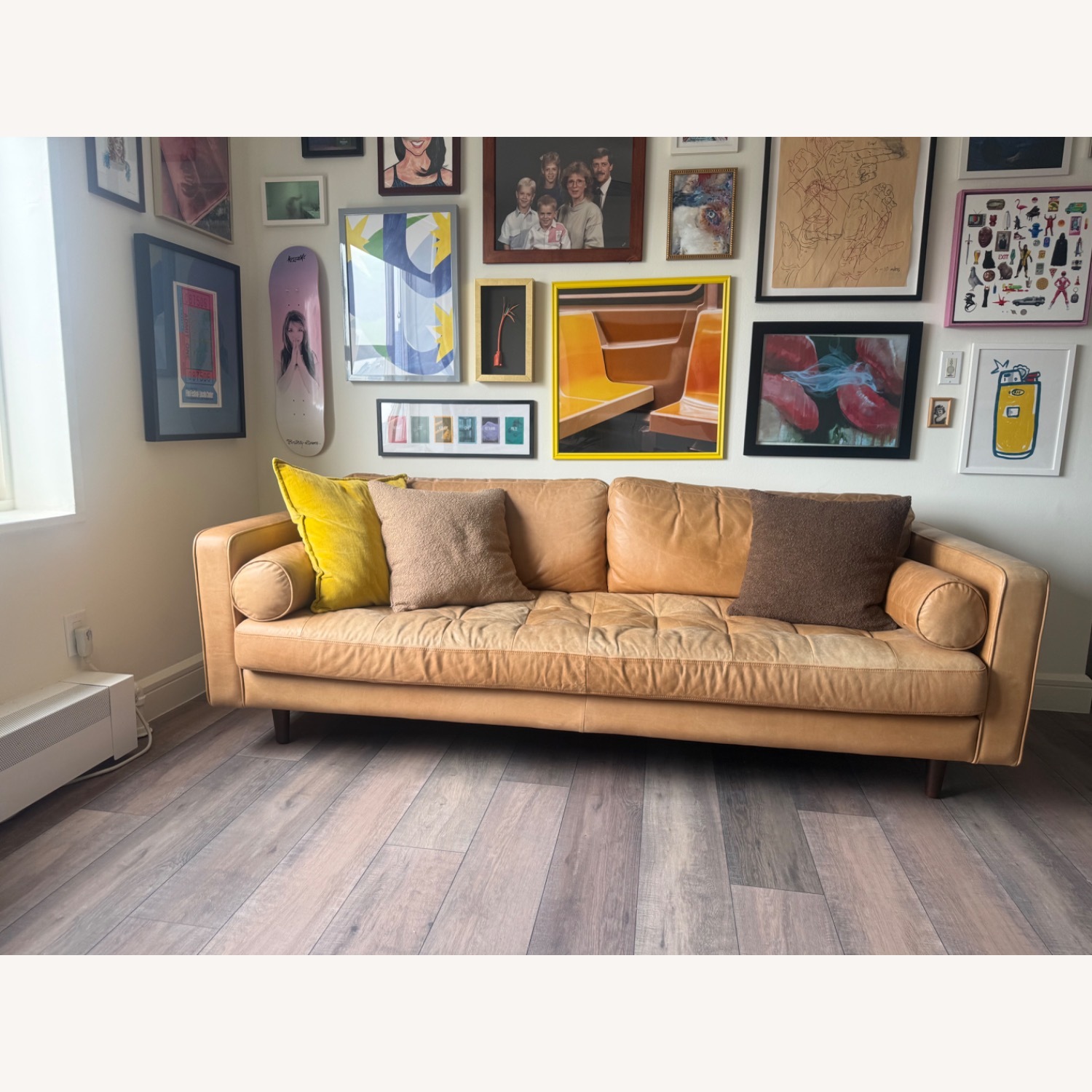Article Sven 88" Tufted Leather Sofa - Charme Tan - image-2