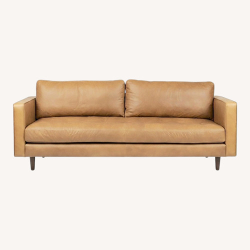 Used Article Sven 88" Tufted Leather Sofa - Charme Tan for sale on AptDeco