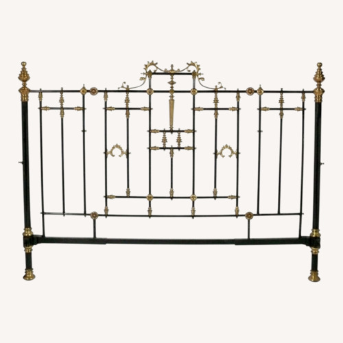 Used Vintage/Antique Black Brass King Bed for sale on AptDeco