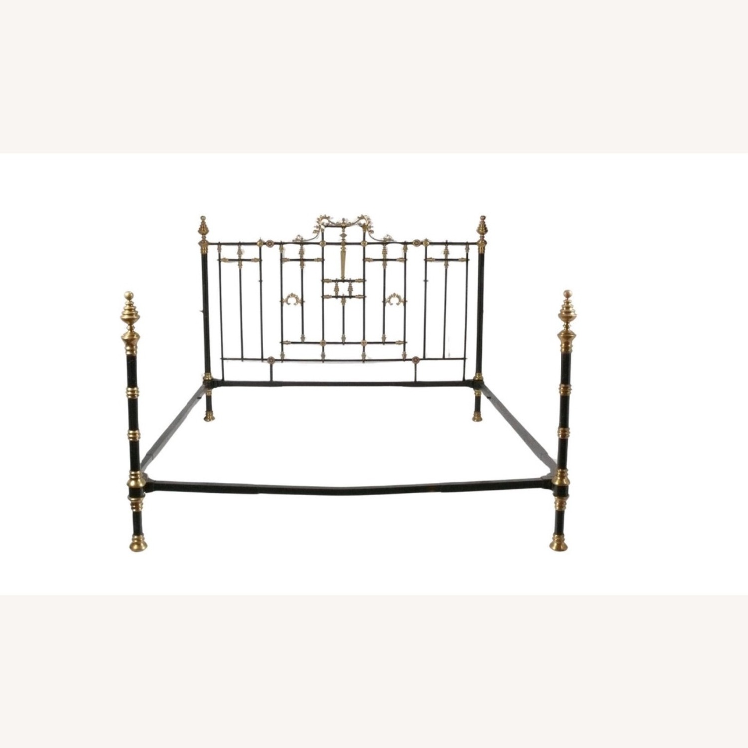 Vintage/Antique Black Brass King Bed - image-1