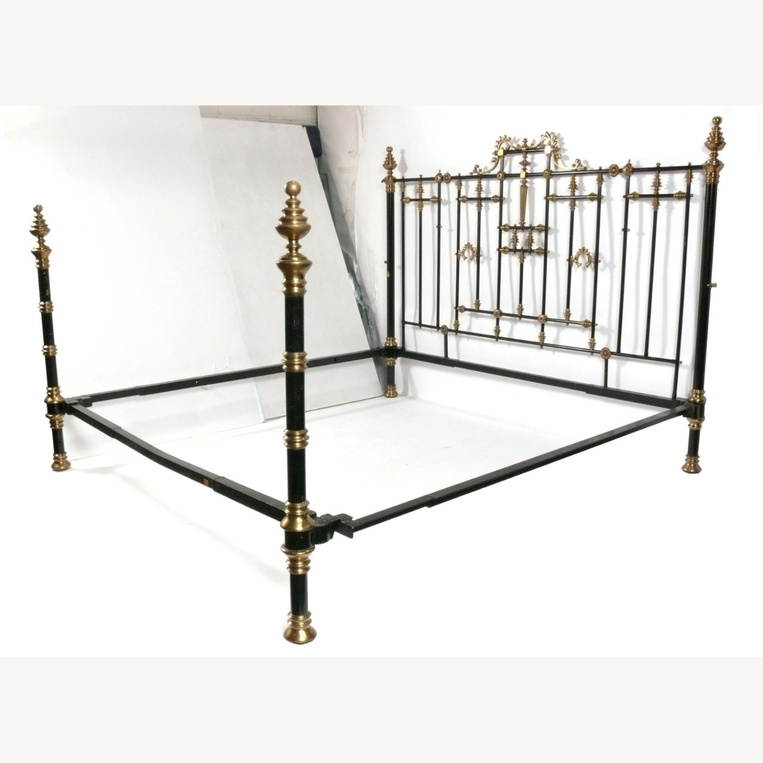 Vintage/Antique Black Brass King Bed - image-2