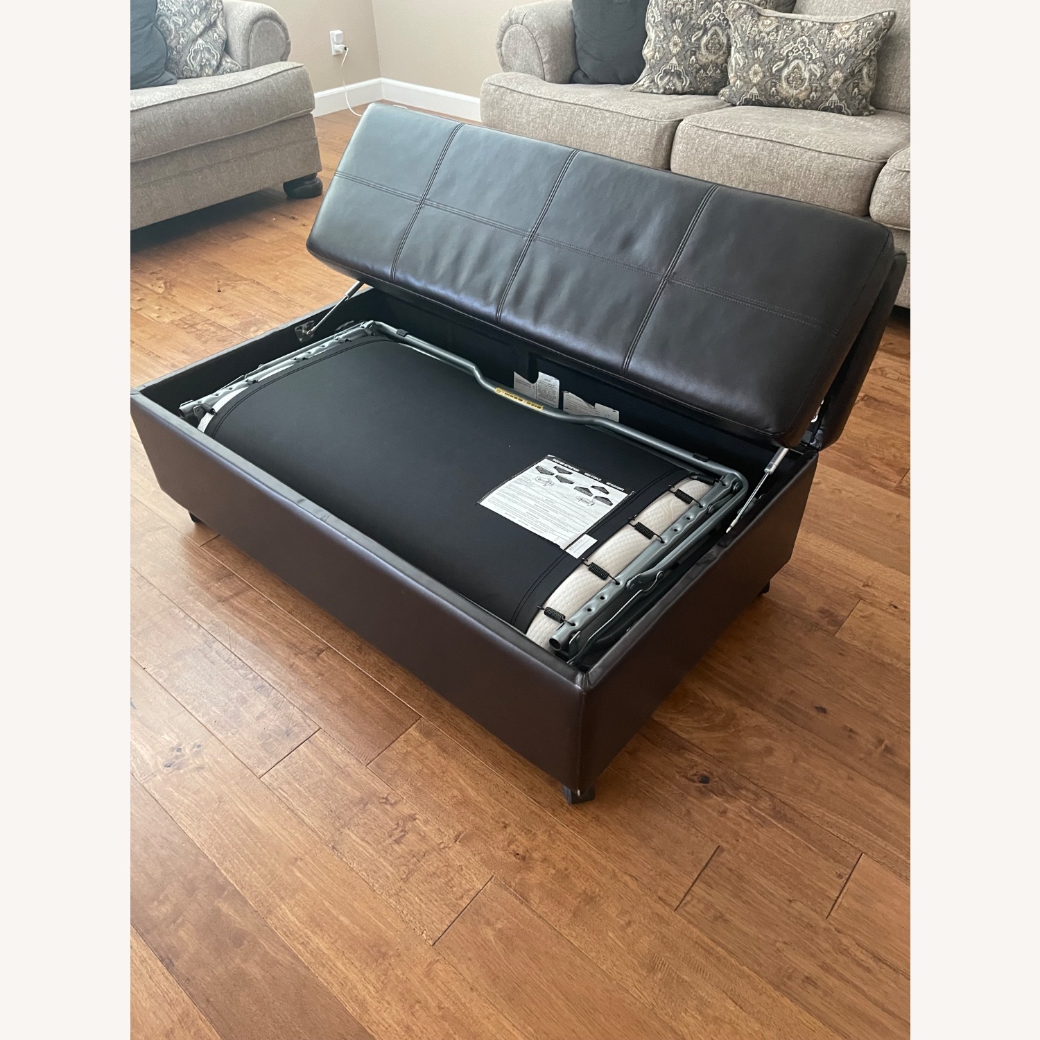 Ashley Furniture Dark Brown Leather Futon - image-2