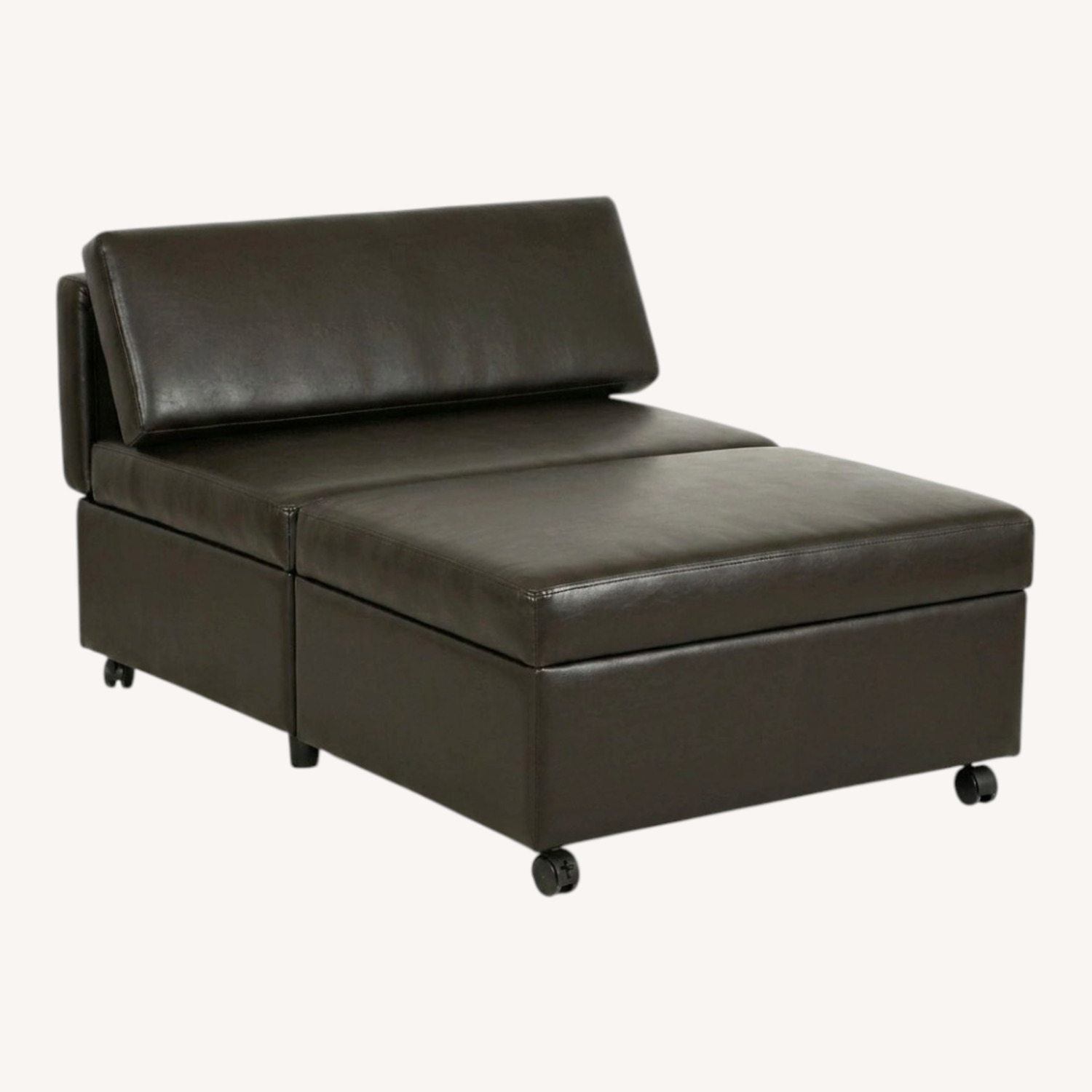 Ashley Furniture Dark Brown Leather Futon - image-0