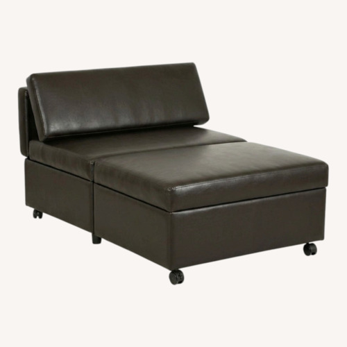Used Ashley Furniture Dark Brown Leather Futon for sale on AptDeco
