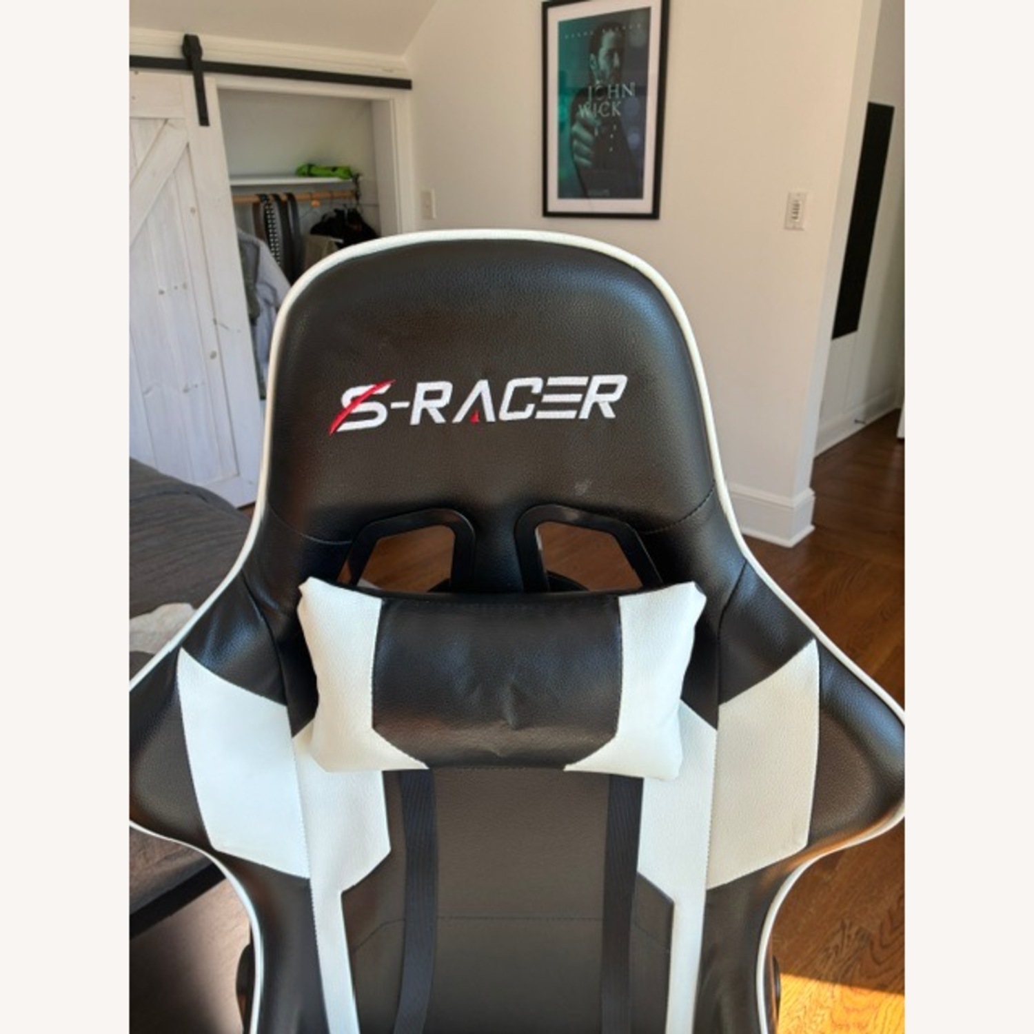 Amazon Gaming Chair White Faux Leather Office Chair - image-2