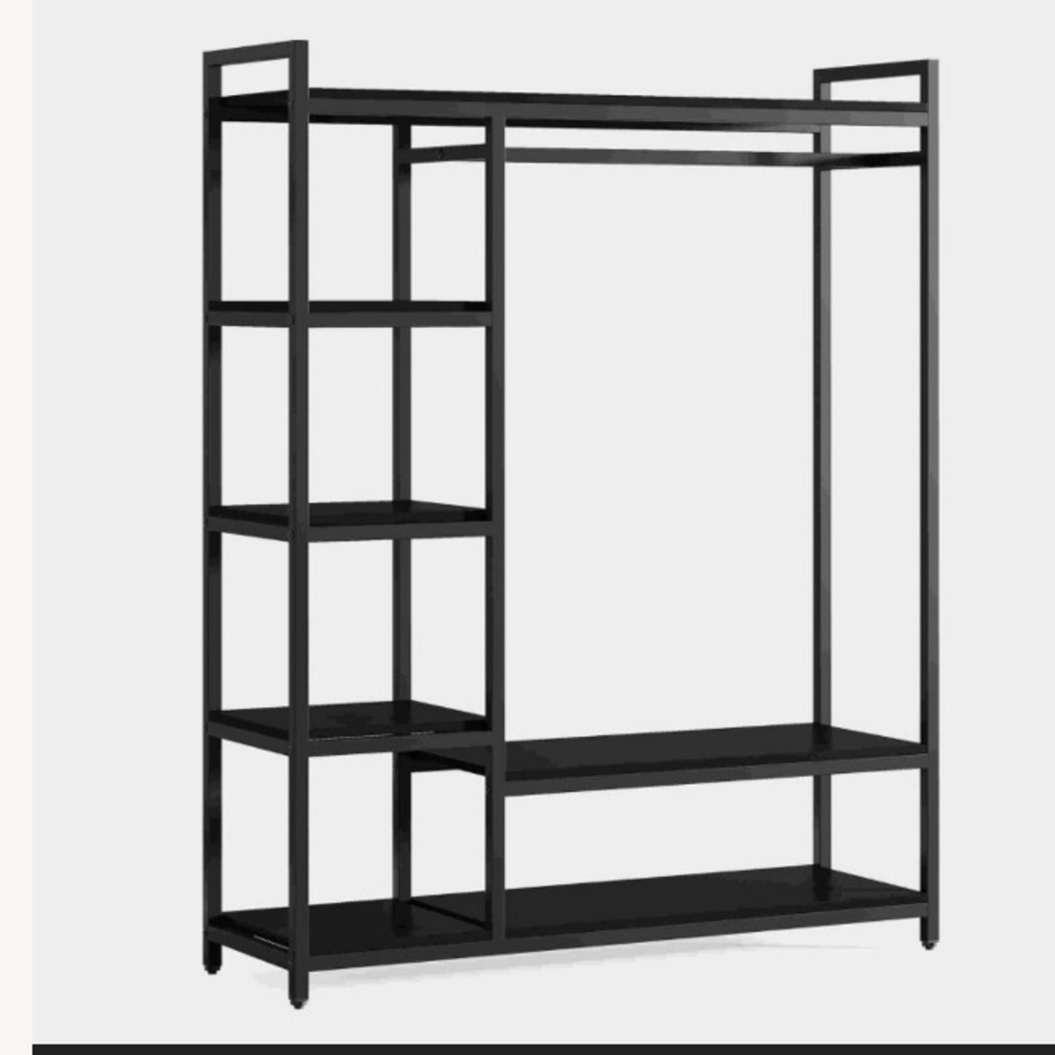 Freestanding Closet Organizer Black Metal Armoire - image-5