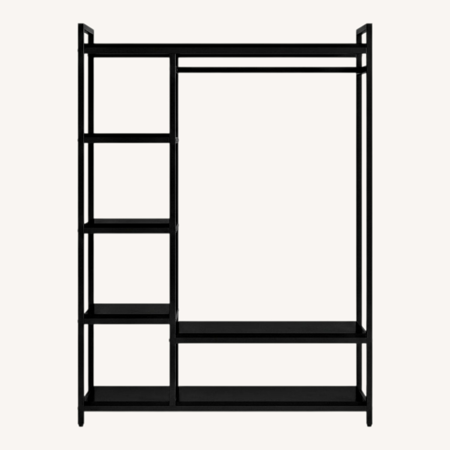 Freestanding Closet Organizer Black Metal Armoire - image-0