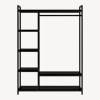 Freestanding Closet Organizer Black Metal Armoire