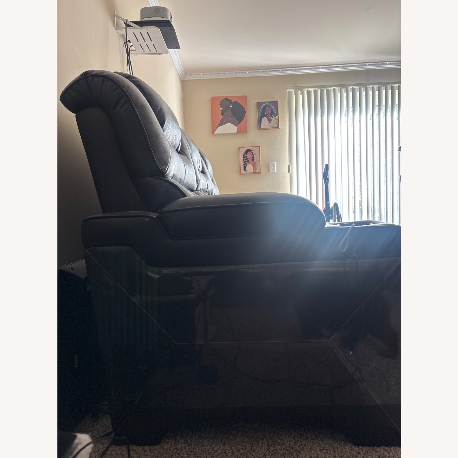 Dark Brown Leather 3+ Seater Sofa - image-3