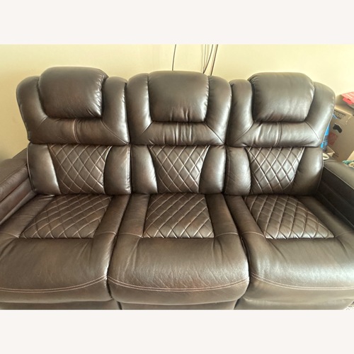 Used Dark Brown Leather 3+ Seater Sofa for sale on AptDeco