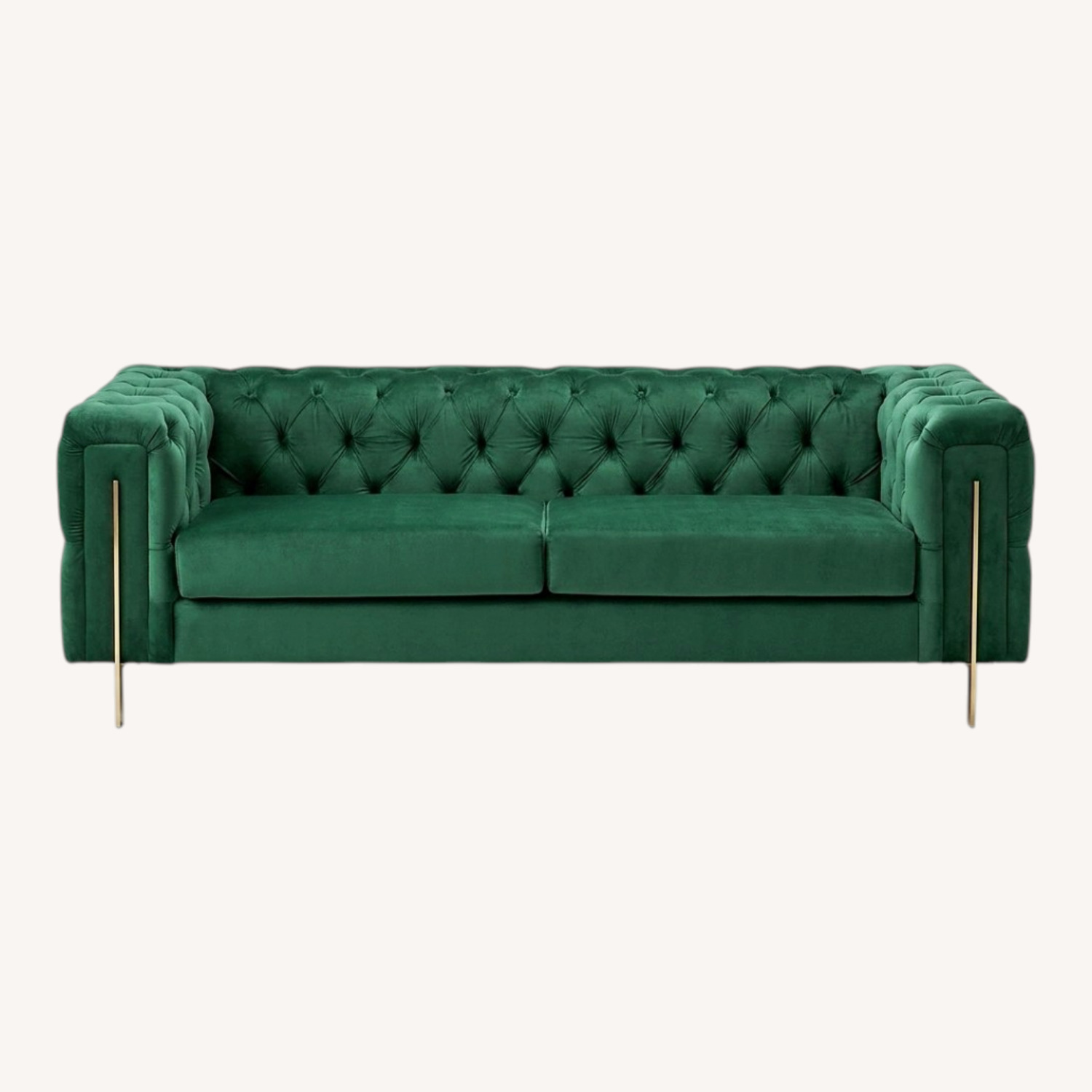 Green Velvet 3+ Seater Sofa - image-0