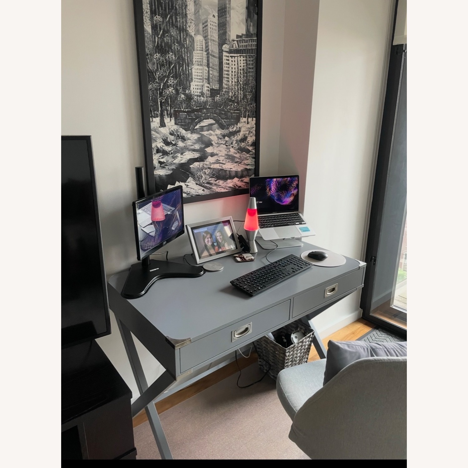 Wayfair Light Gray Wood Desk - image-3