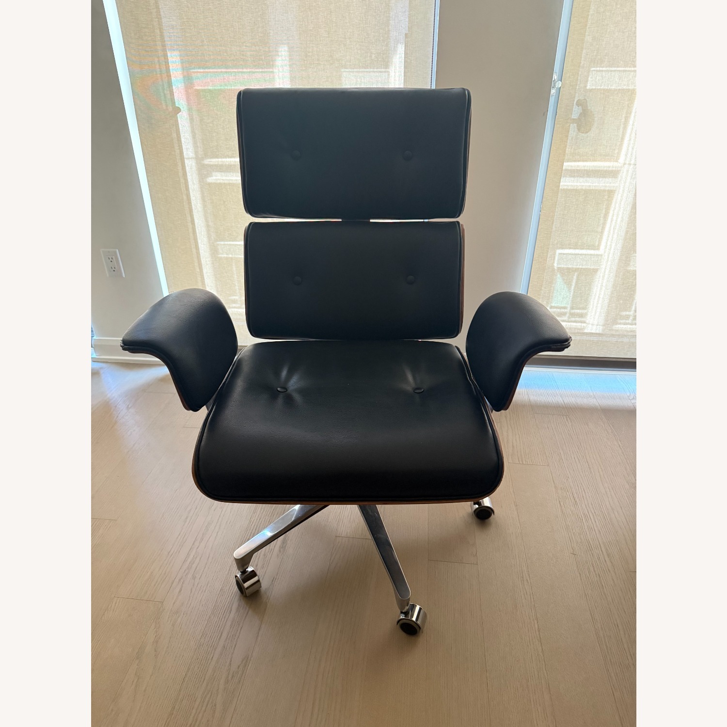 Adjustable Height Swivel Upholstered Desk Chair - image-1