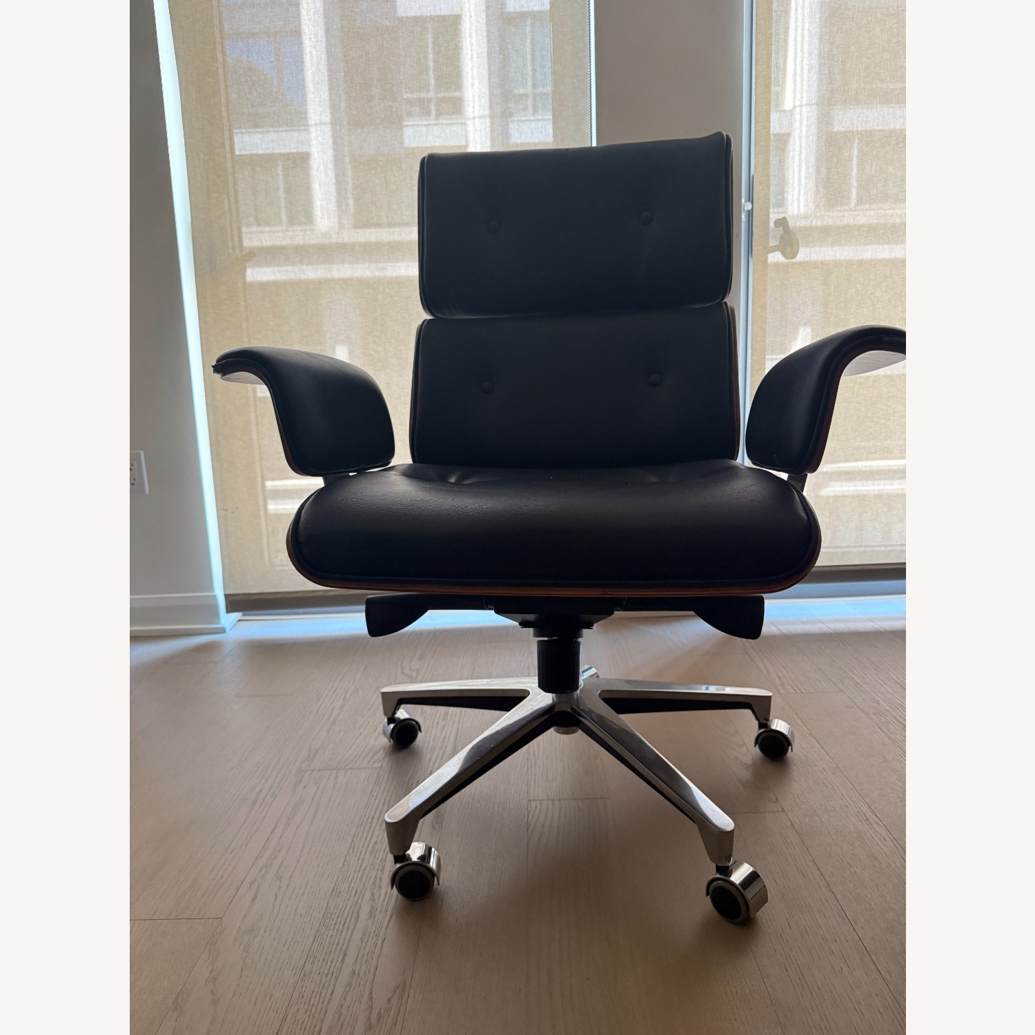 Adjustable Height Swivel Upholstered Desk Chair - image-4