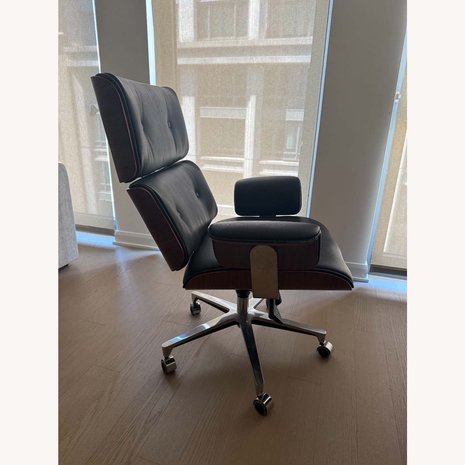 Adjustable Height Swivel Upholstered Desk Chair - image-5