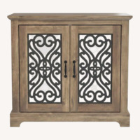 Ariba 29.3" H Mirrored Manufactured Wood 2-Door Accent Cabinet