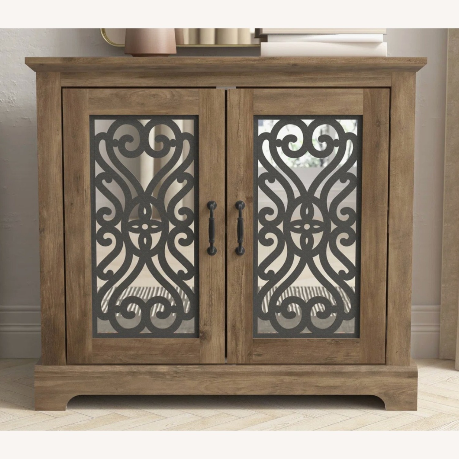 Ariba 29.3" H Mirrored Manufactured Wood 2-Door Accent Cabinet - image-1