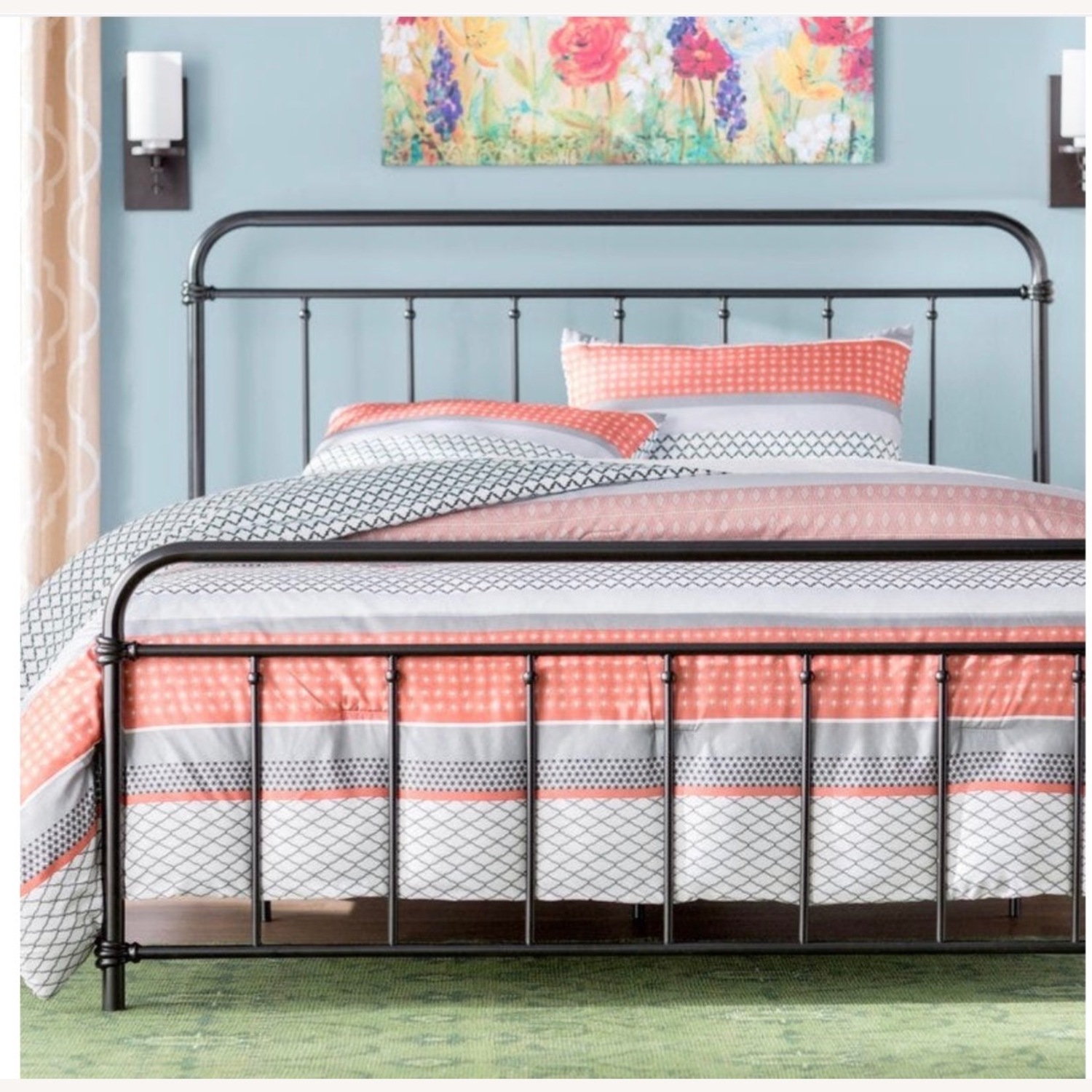 Wayfair Dark Brown Metal Queen Bed - image-1