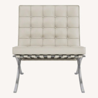 Knoll Light Brown Leather Accent Chairs