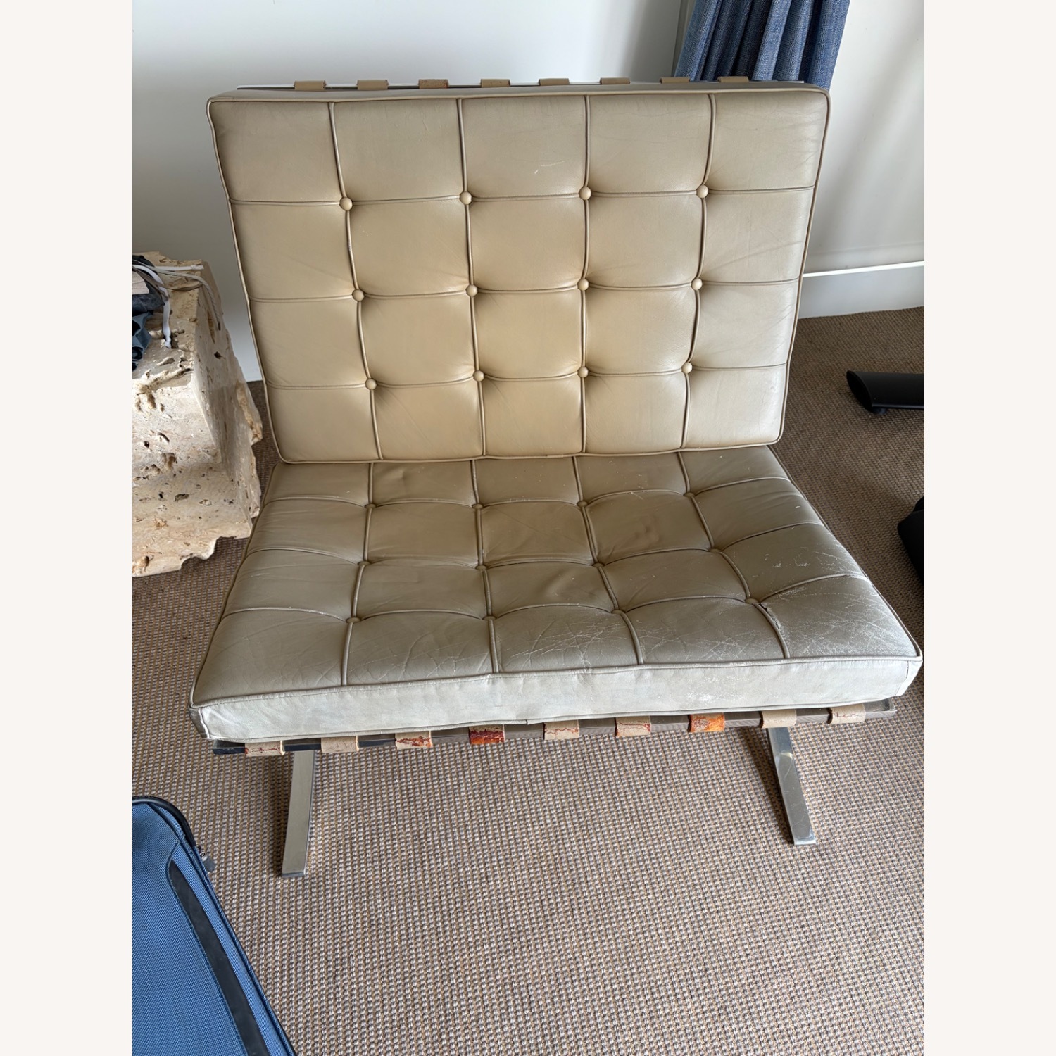 Knoll Light Brown Leather Accent Chairs - image-4