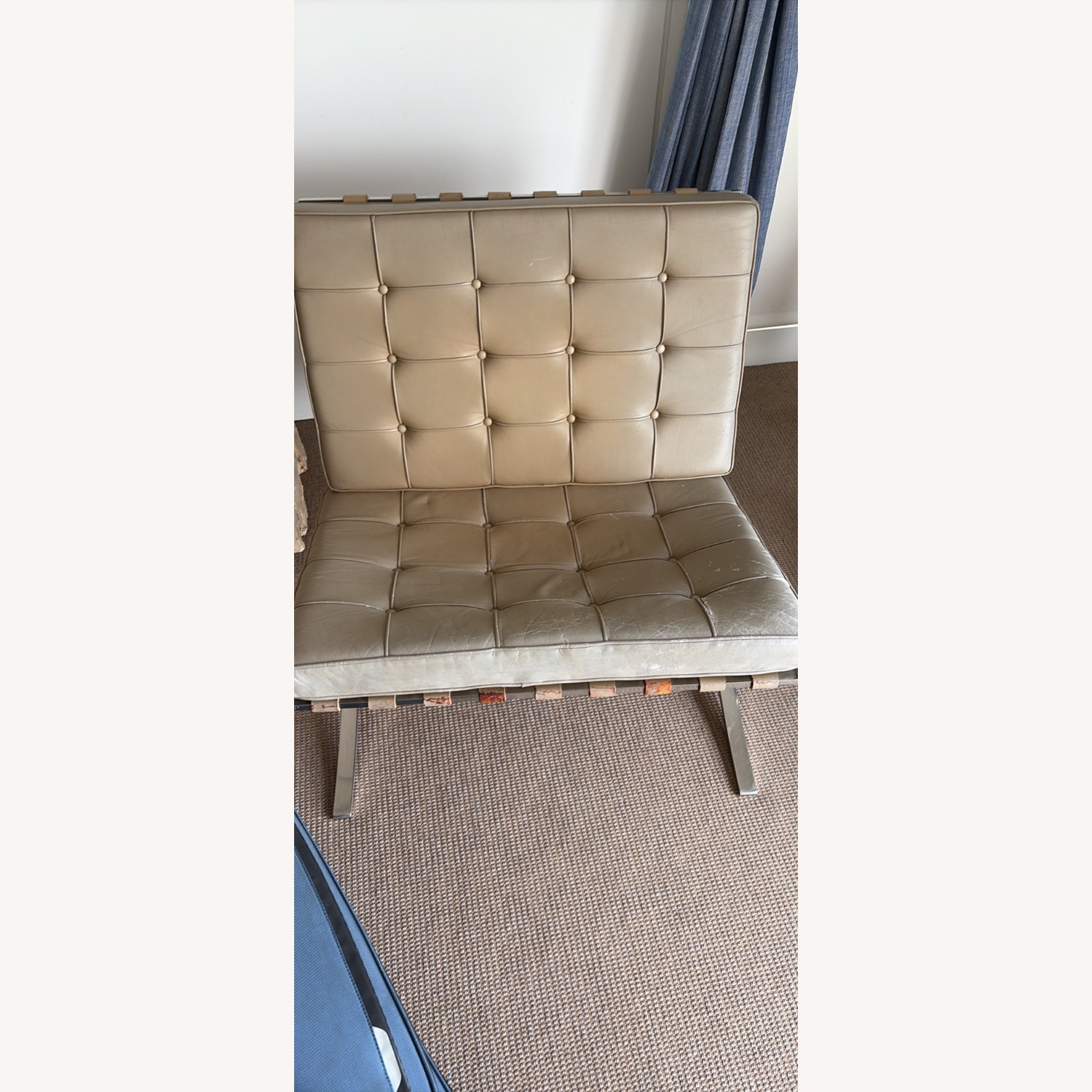 Knoll Light Brown Leather Accent Chairs - image-2